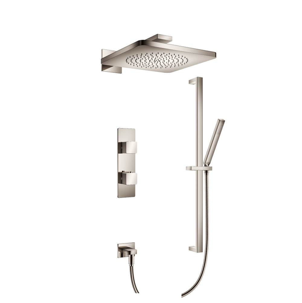 Isenberg By Flusso - Two Output Shower Set With Shower Head, Hand Held And Slide Bar - Polished Nickel PVD