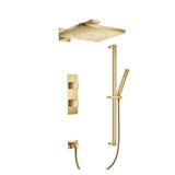 Isenberg By Flusso - Two Output Shower Set With Shower Head, Hand Held And Slide Bar - Satin Brass PVD