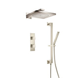Isenberg By Flusso - Two Output Shower Set With Shower Head, Hand Held And Slide Bar - Brushed Nickel PVD