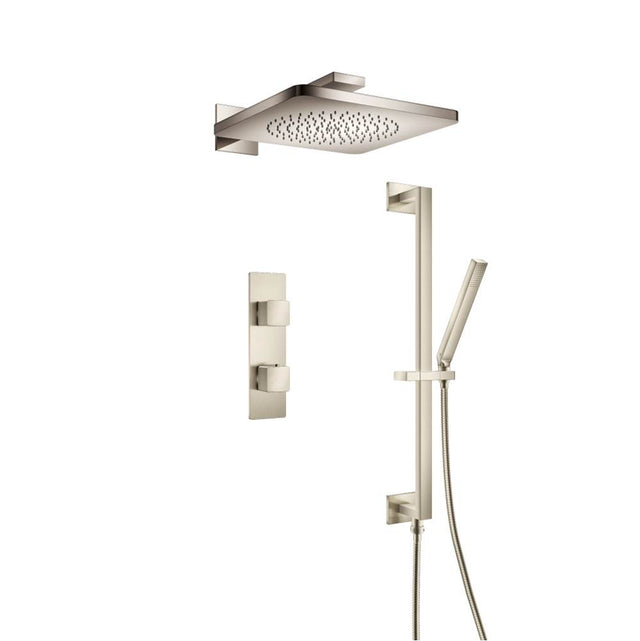 Isenberg By Flusso - Two Output Shower Set With Shower Head, Hand Held And Slide Bar - Brushed Nickel PVD