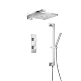 Isenberg By Flusso - Two Output Shower Set With Shower Head, Hand Held And Slide Bar - Chrome