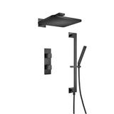 Isenberg By Flusso - Two Output Shower Set With Shower Head, Hand Held And Slide Bar - Matte Black