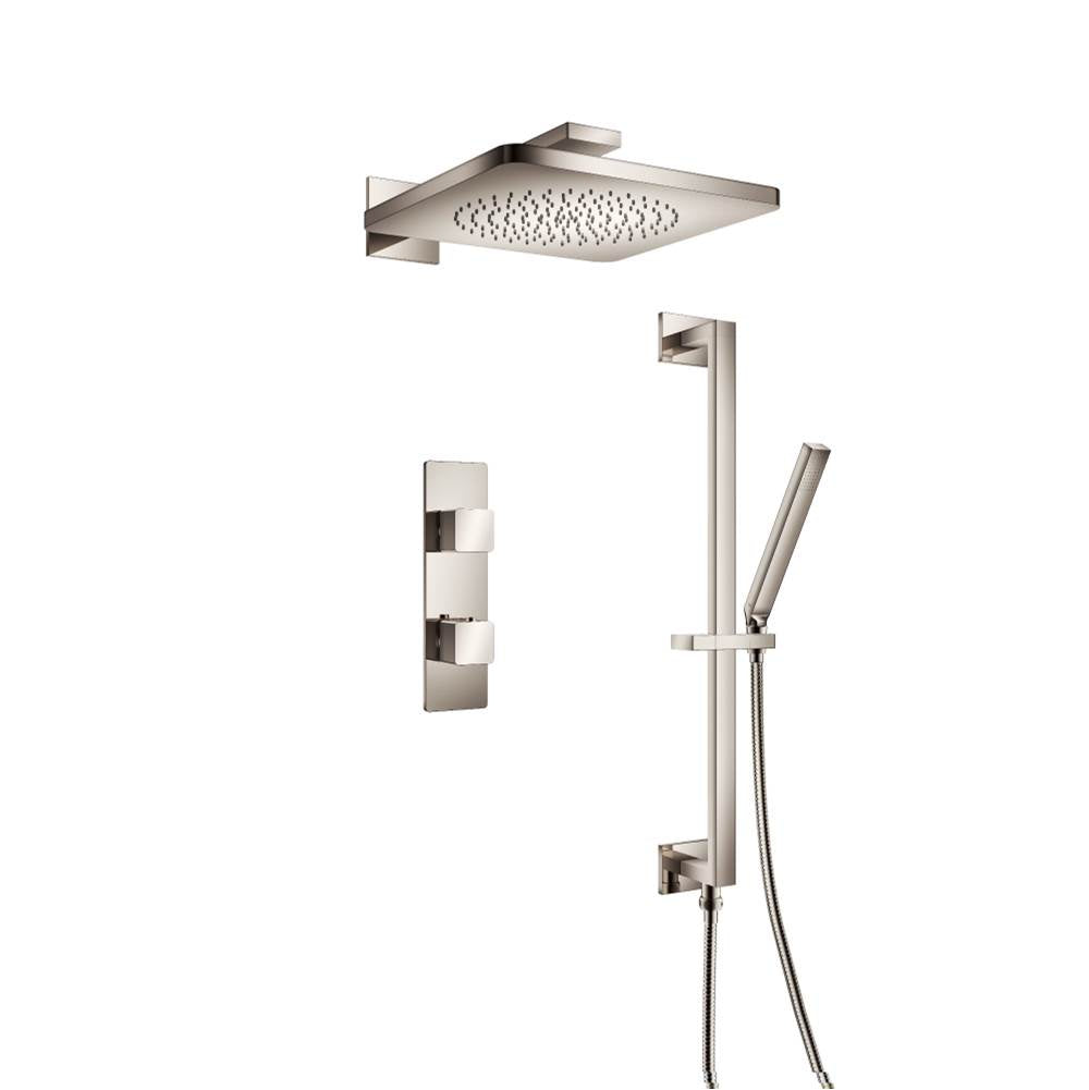 Isenberg By Flusso - Two Output Shower Set With Shower Head, Hand Held And Slide Bar - Polished Nickel PVD