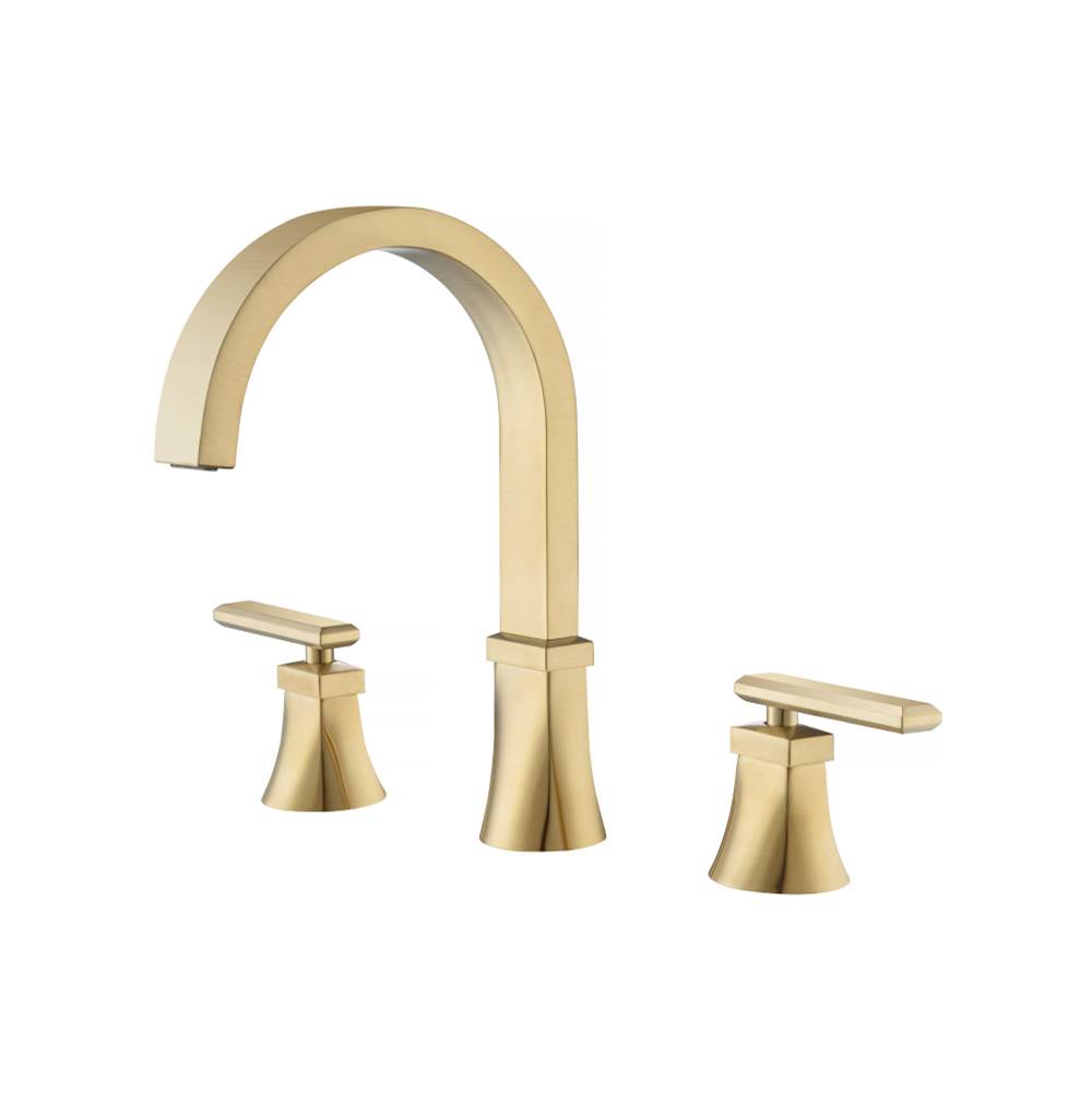 Isenberg By Flusso - 3 Hole Deck Mount Roman Tub Faucet - Satin Brass PVD