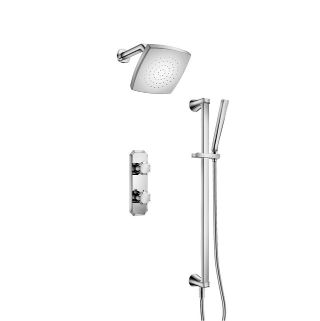 Isenberg By Flusso - Two Output Shower Set With Shower Head, Hand Held And Slide Bar - Chrome