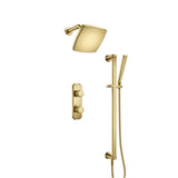 Isenberg By Flusso - Two Output Shower Set With Shower Head, Hand Held And Slide Bar - Satin Brass PVD