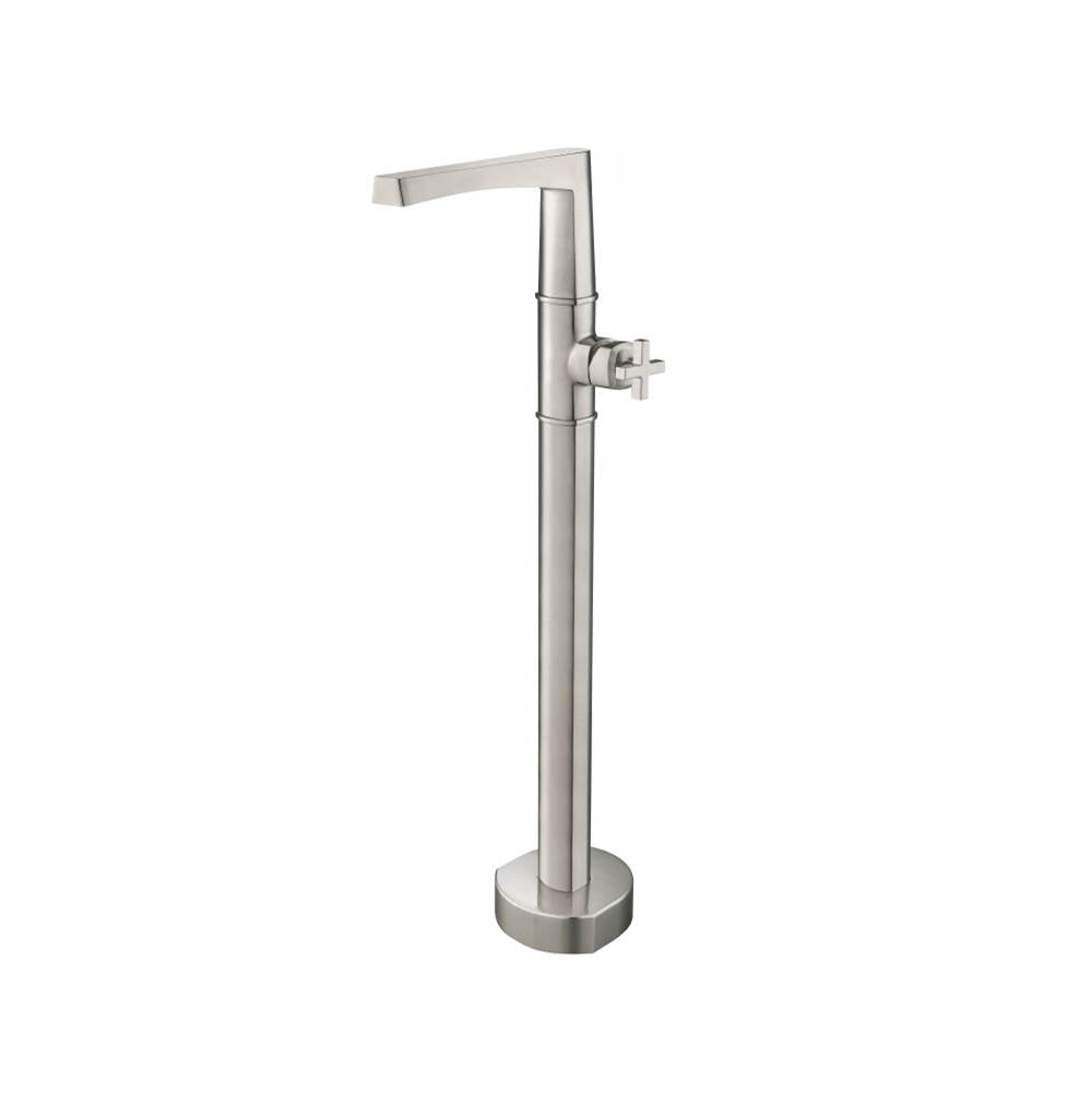 Isenberg By Flusso - Freestanding Floor Mount Bathtub / Tub Filler - Brushed Nickel PVD