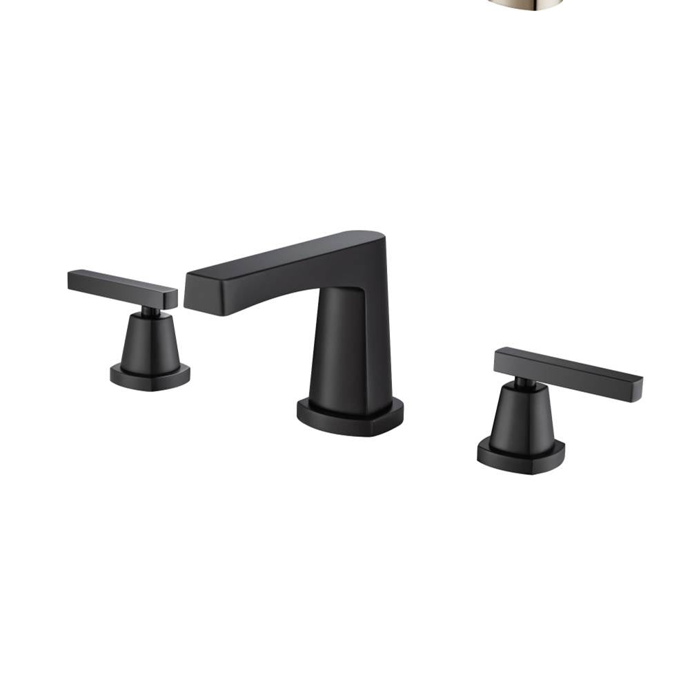 Isenberg By Flusso - Three Hole 8'' Widespread Two Handle Bathroom Faucet - Matte Black