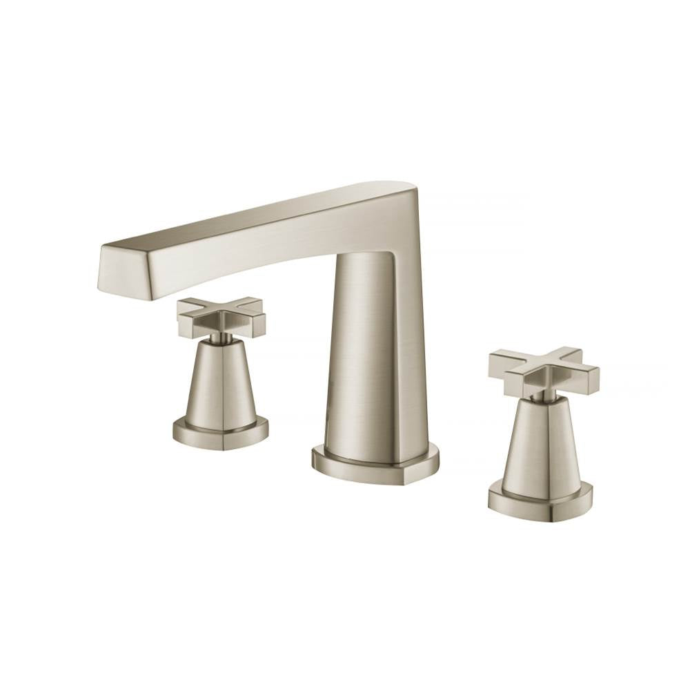 Isenberg By Flusso - 3 Hole Deck Mount Roman Tub Faucet - Brushed Nickel PVD