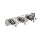 Isenberg By Flusso - Trim For Horizontal Thermostatic Valve with 2 Volume Controls - Brushed Nickel PVD