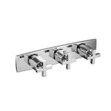 Isenberg By Flusso - 3/4'' Horizontal Thermostatic Valve with 2 Volume Controls &  Trim - Chrome