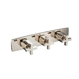 Isenberg By Flusso - 3/4'' Horizontal Thermostatic Valve with 2 Volume Controls &  Trim - Polished Nickel PVD