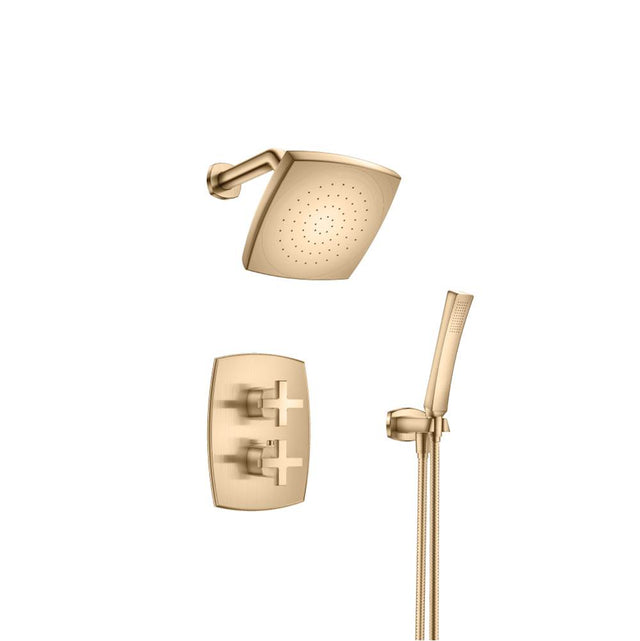 Isenberg By Flusso - Two Output Shower Set With Shower Head And Hand Held - Brushed Bronze Pvd