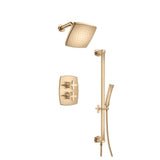 Isenberg By Flusso - Two Output Shower Set With Shower Head, Hand Held And Slide Bar - Brushed Bronze Pvd