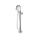 Isenberg By Flusso - Freestanding Floor Mount Bathtub / Tub Filler With Hand Shower - Brushed Nickel PVD