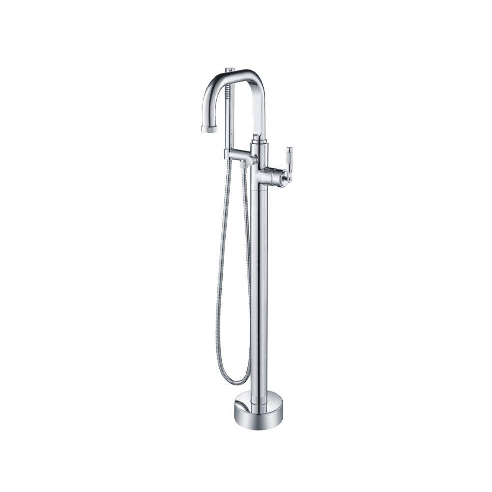 Isenberg By Flusso - Freestanding Floor Mount Bathtub / Tub Filler With Hand Shower - Chrome