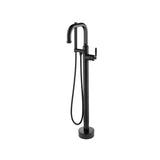 Isenberg By Flusso - Freestanding Floor Mount Bathtub / Tub Filler With Hand Shower - Matte Black