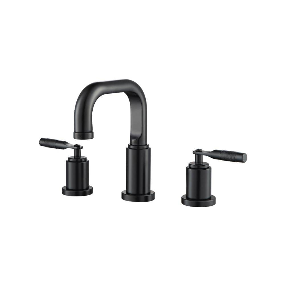 Isenberg By Flusso - Three Hole 8'' Widespread Two Handle Bathroom Faucet - Matte Black