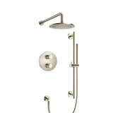 Isenberg By Flusso - Two Output Shower Set With Shower Head, Hand Held And Slide Bar - Brushed Nickel PVD
