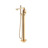 Isenberg By Flusso - Freestanding Floor Mount Bathtub / Tub Filler With Hand Shower - Brushed Bronze Pvd