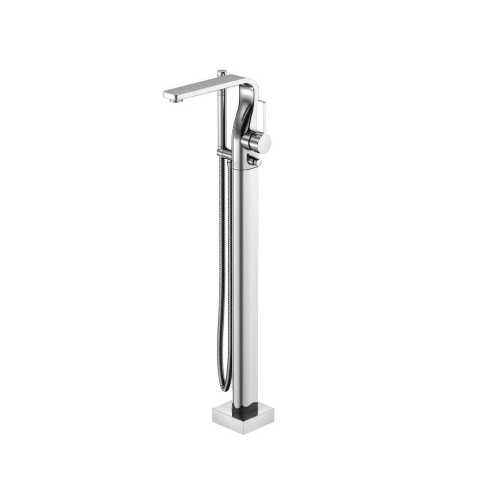 Isenberg By Flusso - Freestanding Floor Mount Bathtub / Tub Filler With Hand Shower - Polished Nickel PVD