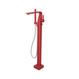 Isenberg By Flusso - Freestanding Floor Mount Bathtub / Tub Filler With Hand Shower - Deep Red