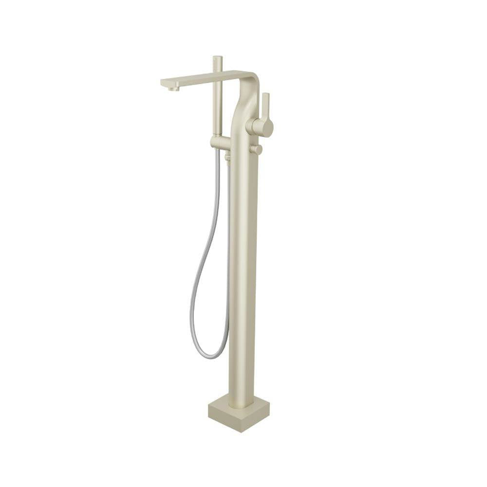 Isenberg By Flusso - Freestanding Floor Mount Bathtub / Tub Filler With Hand Shower - Light Tan