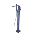 Isenberg By Flusso - Freestanding Floor Mount Bathtub / Tub Filler With Hand Shower - Navy Blue