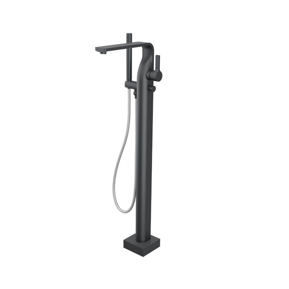 Isenberg By Flusso - Freestanding Floor Mount Bathtub / Tub Filler With Hand Shower - Rock Grey