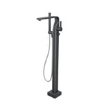 Isenberg By Flusso - Freestanding Floor Mount Bathtub / Tub Filler With Hand Shower - Rock Grey