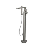 Isenberg By Flusso - Freestanding Floor Mount Bathtub / Tub Filler With Hand Shower - Steel Grey