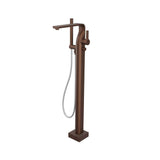 Isenberg By Flusso - Freestanding Floor Mount Bathtub / Tub Filler With Hand Shower - Vortex Brown