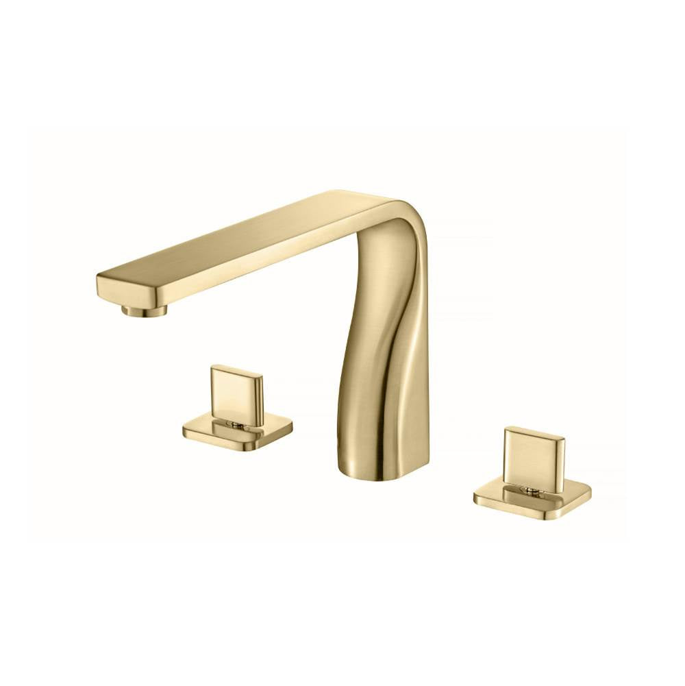 Isenberg By Flusso - 3 Hole Deck Mount Roman Tub Faucet - Satin Brass PVD