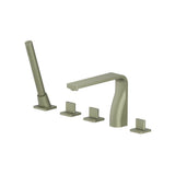 Isenberg By Flusso - Five Hole Deck Mounted Roman Tub Faucet With Hand Shower - Army Green