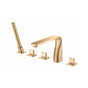 Isenberg By Flusso - Five Hole Deck Mounted Roman Tub Faucet With Hand Shower - Brushed Bronze Pvd