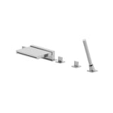 Isenberg By Flusso - Five Hole Deck Mounted Cascade Flow Roman Tub Faucet With Hand Shower - Chrome