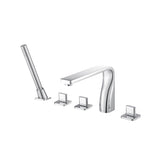 Isenberg By Flusso - Five Hole Deck Mounted Roman Tub Faucet With Hand Shower - Chrome