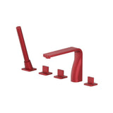 Isenberg By Flusso - Five Hole Deck Mounted Roman Tub Faucet With Hand Shower - Crimson