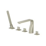 Isenberg By Flusso - Five Hole Deck Mounted Roman Tub Faucet With Hand Shower - Light Verde