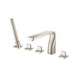Isenberg By Flusso - Five Hole Deck Mounted Roman Tub Faucet With Hand Shower - Polished Nickel PVD