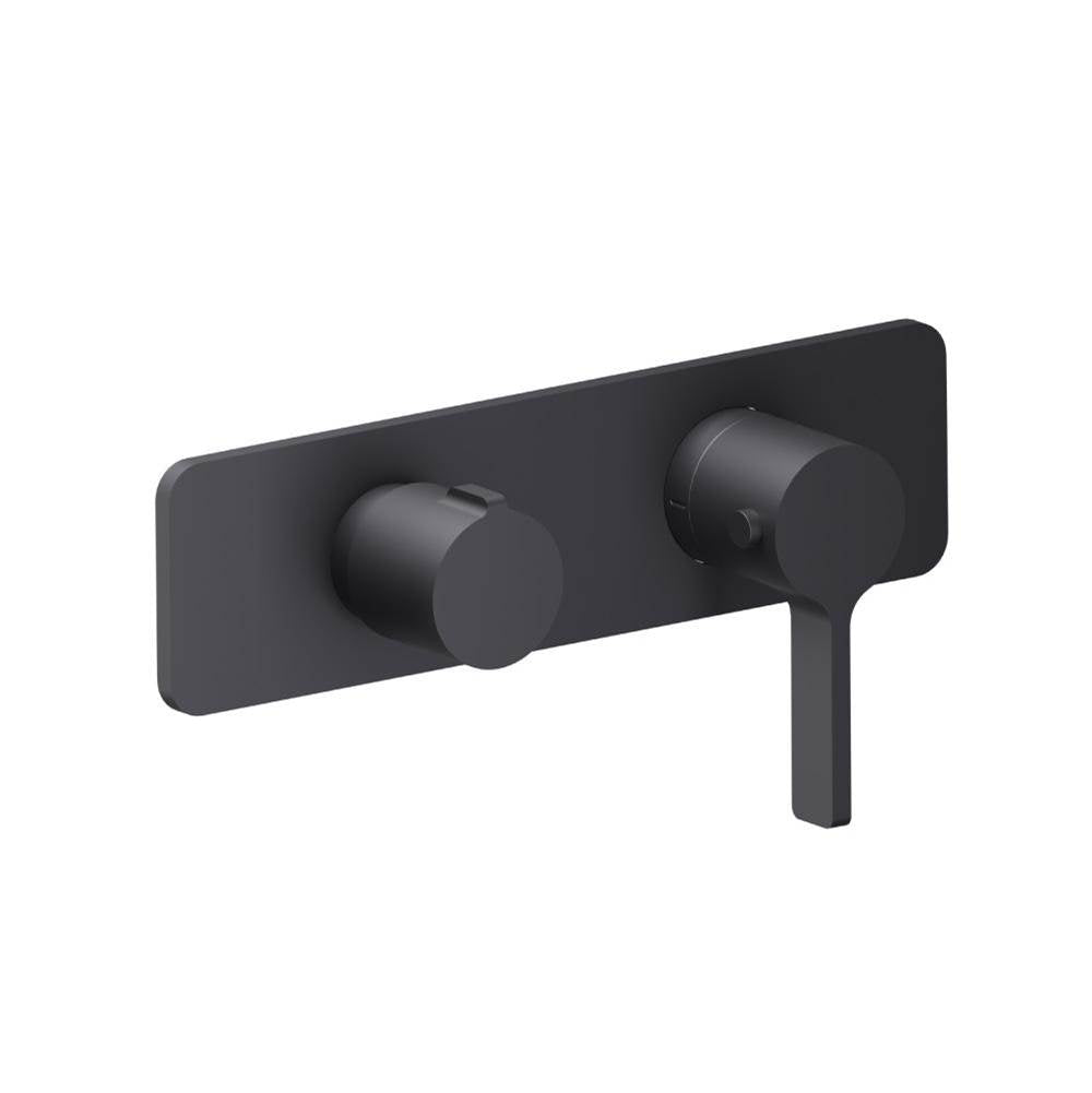 Isenberg By Flusso - 3/4'' Horizontal Thermostatic Shower Valve % Trim - 1 Ouptut - Dark Grey