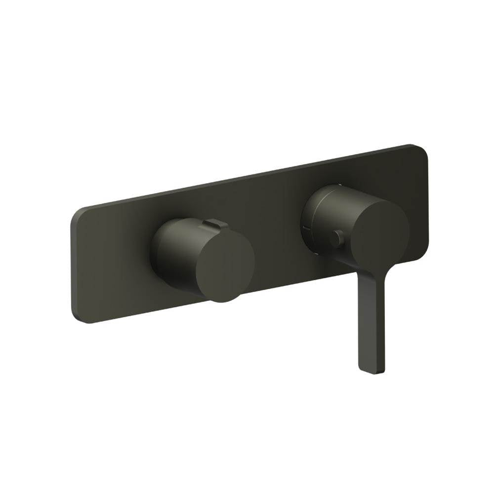 Isenberg By Flusso - 3/4'' Horizontal Thermostatic Shower Valve % Trim - 1 Ouptut - Dark Green