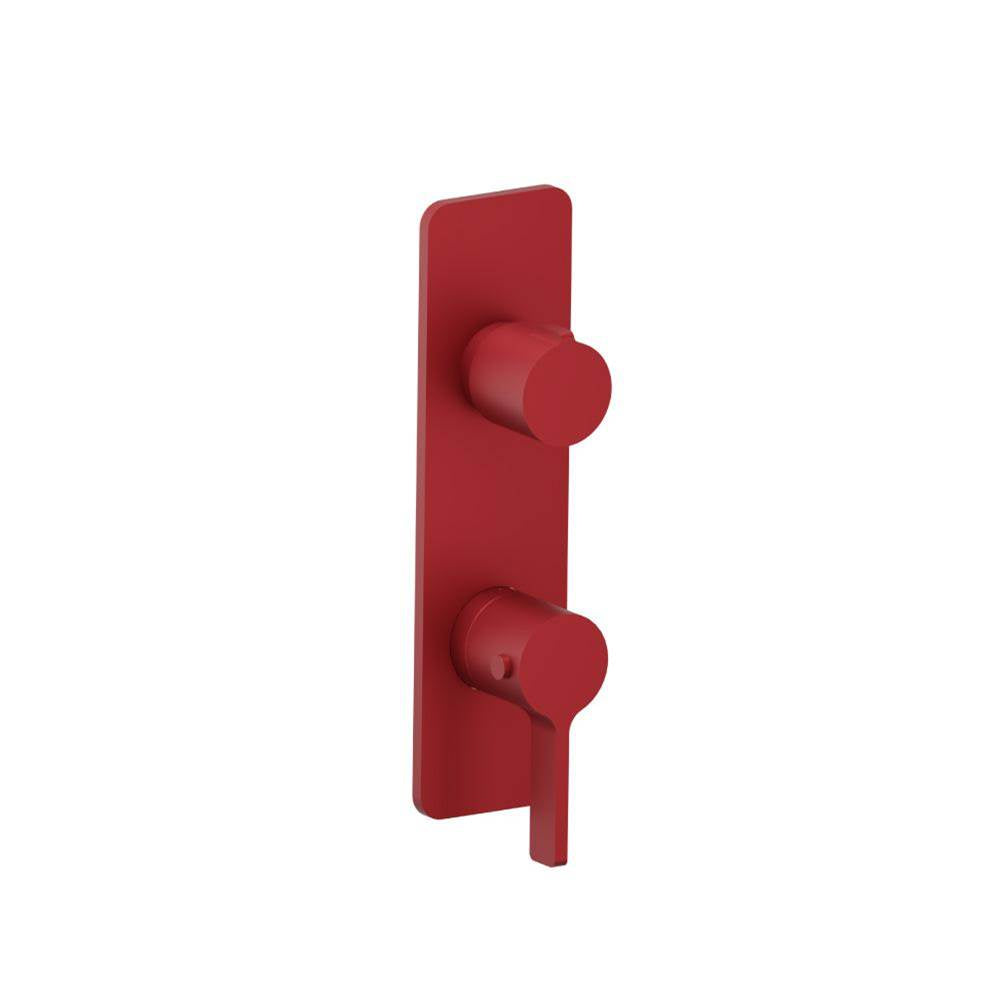 Isenberg By Flusso - 3/4'' Horizontal Thermostatic Shower Valve & Trim - 1- Output - Crimson