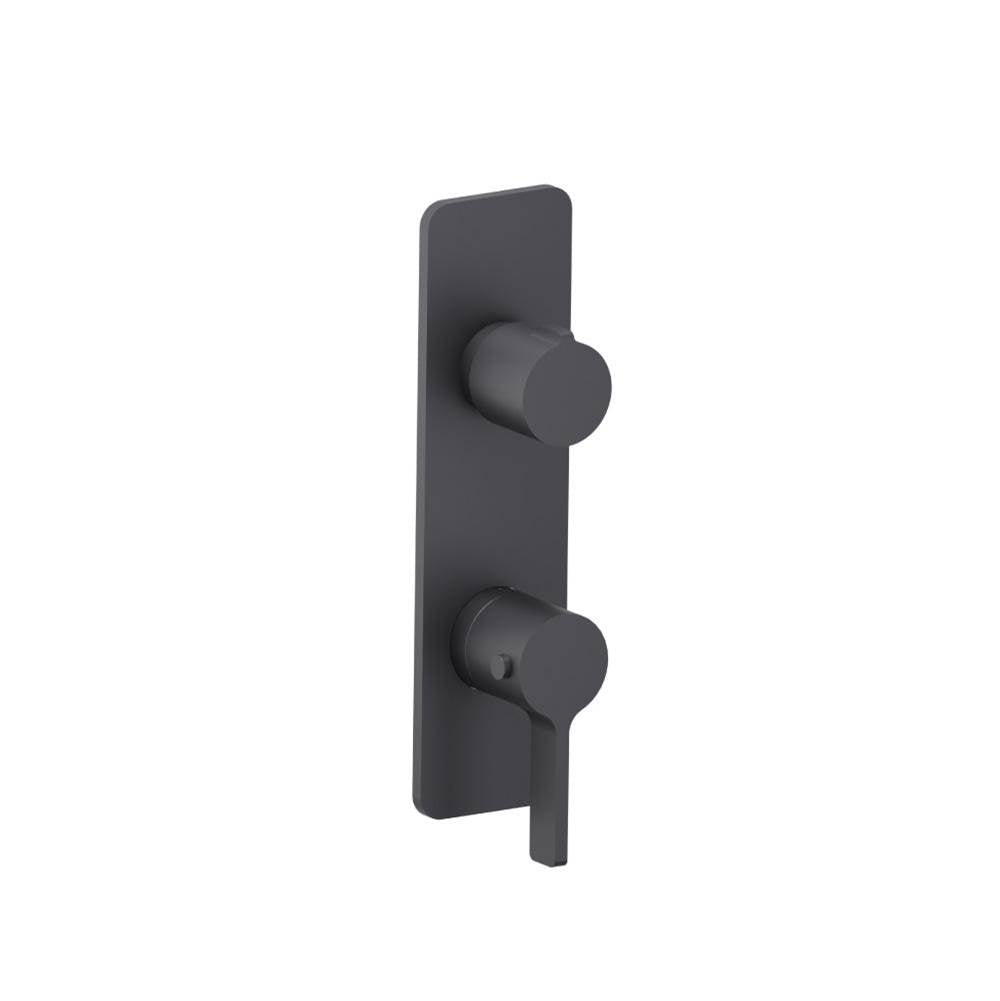 Isenberg By Flusso - 3/4'' Horizontal Thermostatic Shower Valve & Trim - 1- Output - Dark Grey