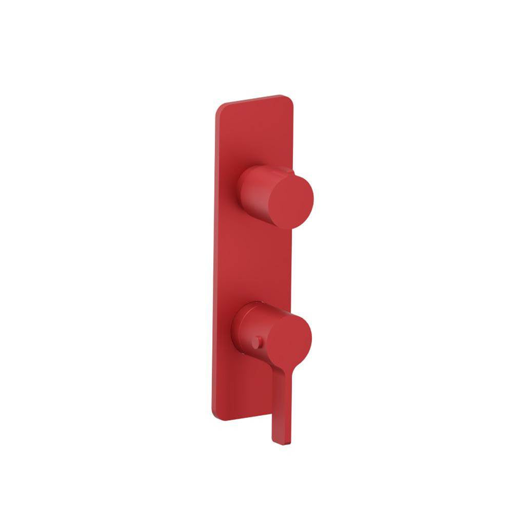 Isenberg By Flusso - 3/4'' Horizontal Thermostatic Shower Valve & Trim - 1- Output - Deep Red