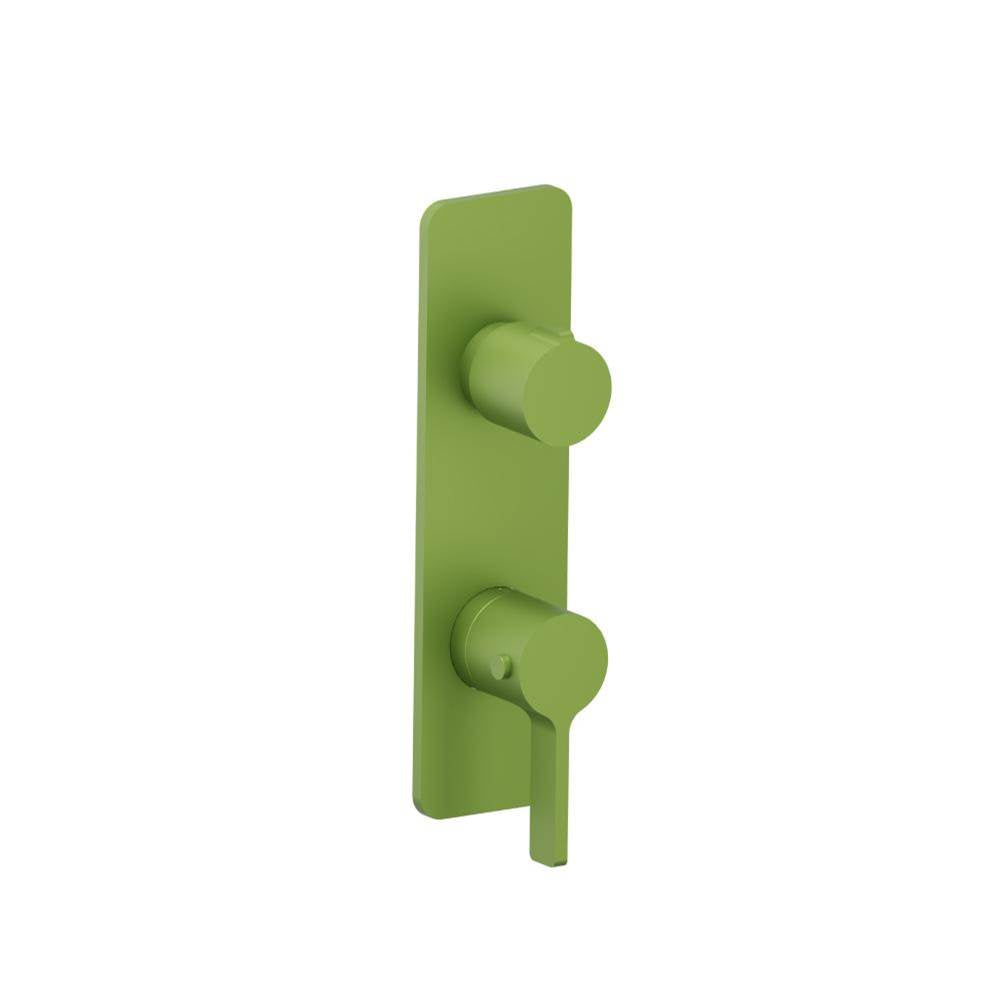 Isenberg By Flusso - 3/4'' Horizontal Thermostatic Shower Valve & Trim - 1- Output - Isenberg Green