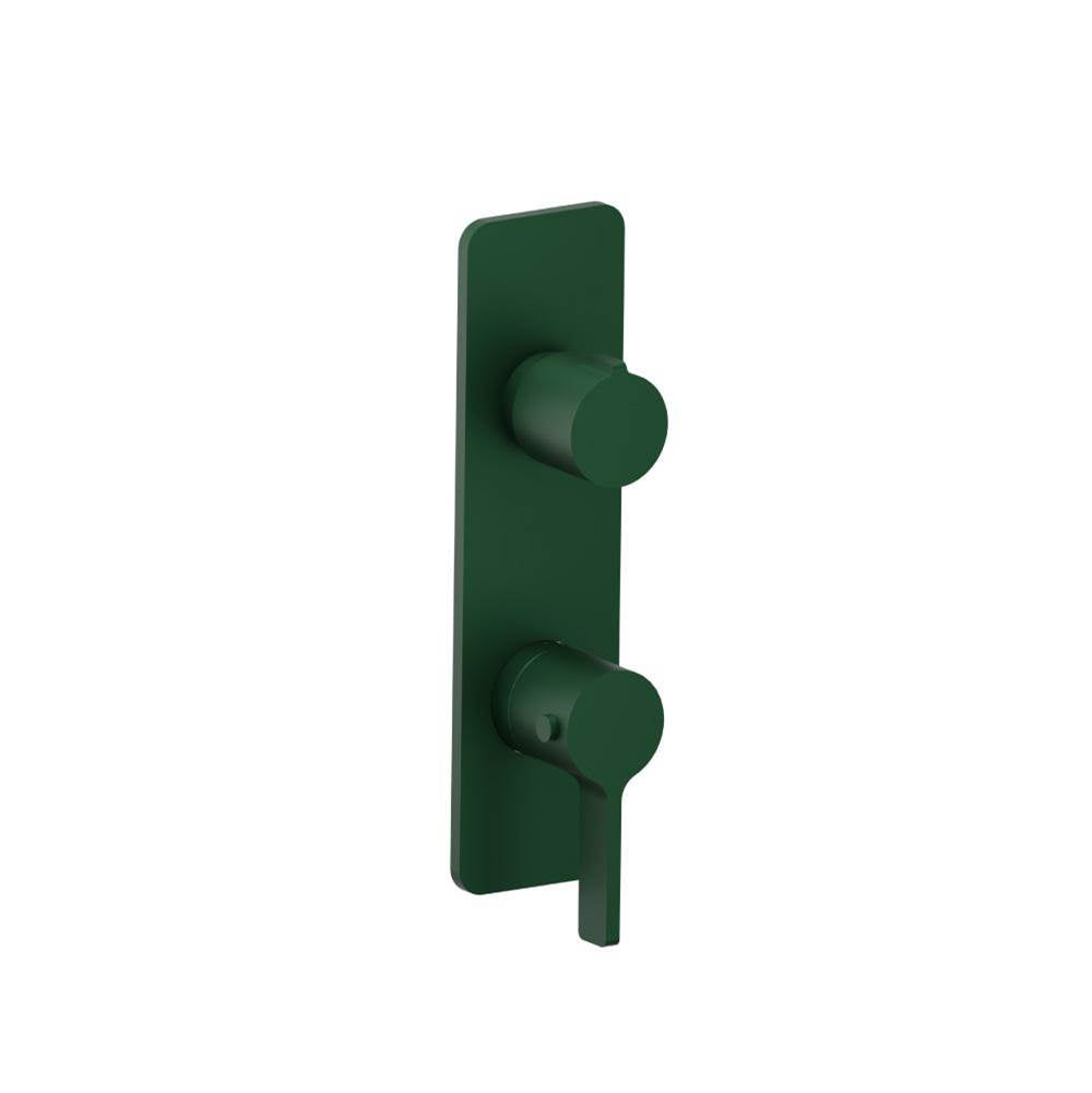 Isenberg By Flusso - 3/4'' Horizontal Thermostatic Shower Valve & Trim - 1- Output - Leaf Green
