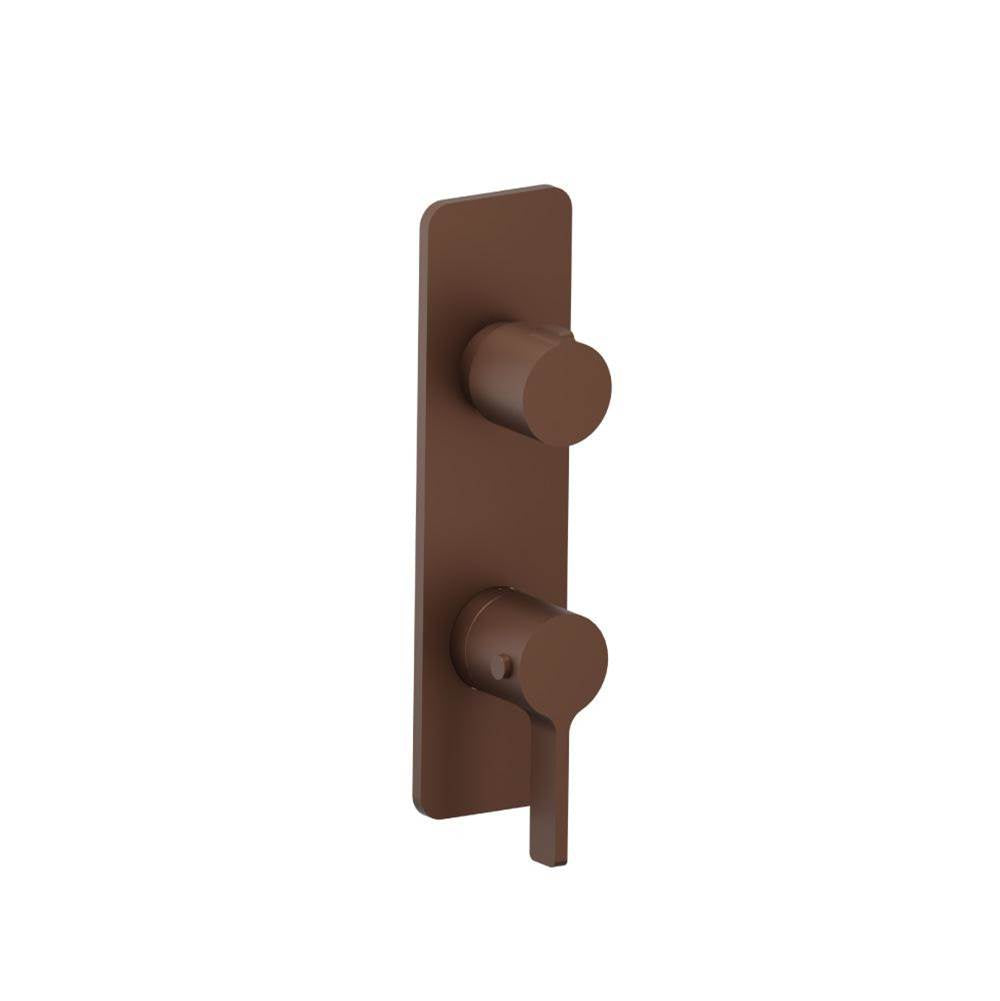 Isenberg By Flusso - 3/4'' Horizontal Thermostatic Shower Valve & Trim - 1- Output - Vortex Brown