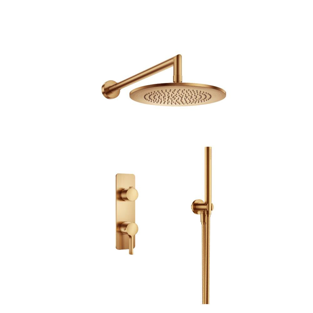 Isenberg By Flusso - Two Output Shower Set With Shower Head And Hand Held - Brushed Bronze Pvd