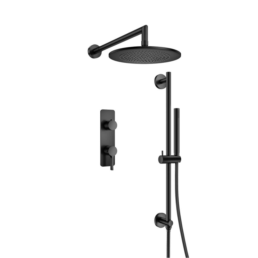 Isenberg By Flusso - Two Output Shower Set With Shower Head, Hand Held And Slide Bar - Matte Black